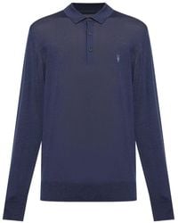 AllSaints - Mode Merino Long Sleeve Polo - Lyst
