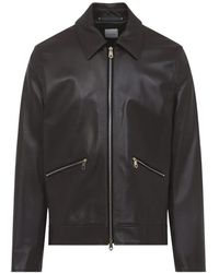 Paul Smith - Veste En Cuir À Fermeture Zippée - Lyst