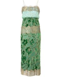Roberto Cavalli - Floral-Lace Midi Dress - Lyst