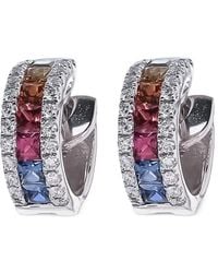 Lisa Nik - 18Kt Sapphire Hoop Earrings - Lyst