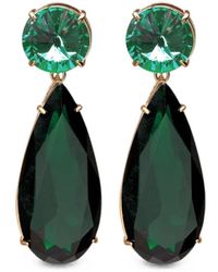 Carolina Herrera - Crystal Clip-On Drop Earrings - Lyst