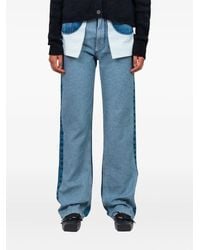 MM6 by Maison Margiela - Straight-Leg-Jeans mit Einsätzen - Lyst