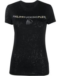 Philipp Plein - Rhinestone-Embellished Cotton T-Shirt - Lyst