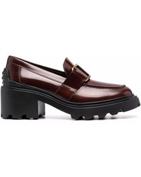 Tod's - Block-heel Leather Loafers - Lyst
