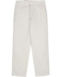 Emporio Armani - Cotton And Linen Blend Trousers - Lyst