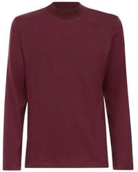 Brunello Cucinelli - Cotton Jersey Long-Sleeve Mock-Neck T-Shirt - Lyst