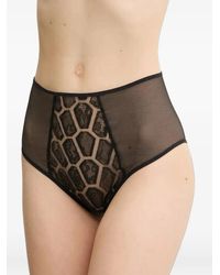 Chantelle - Lace-Panelled Mesh Briefs - Lyst