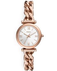 Fossil - Mini Carlie Curb-Chain 28Mm Watch - Lyst