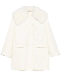 Ermanno Scervino - Shearling-Trim Double-Breasted Coat - Lyst
