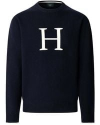 Hackett - Logo-Knit Merino Wool Sweater - Lyst
