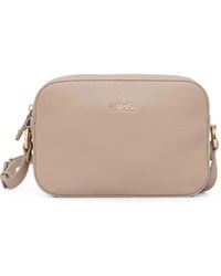 Liu Jo - Logo-Plaque Pebbled-Effect Shoulder Bag - Lyst