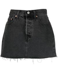 Levi's - Logo-patch Short Denim Skirt - Lyst