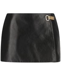 Balenciaga - Leren Rok Met Haaksluiting - Lyst