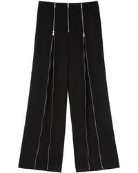 Jil Sander - Zip-Up Wide-Leg Wool Trousers - Lyst