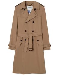 Burberry - Long Silk Cotton Foxfield Trench Coat - Lyst