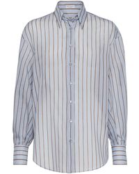 Brunello Cucinelli - Semi-Transparent Striped Shirt - Lyst