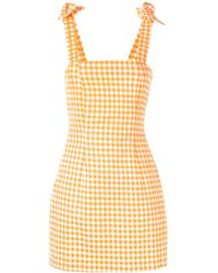 Bambah - Gingham Bow Mini Dress - Lyst