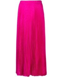 Valentino Garavani - Pleated Midi Skirt - Lyst