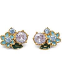 Guess - Floris Crystal-Embellished Floral Earrings - Lyst