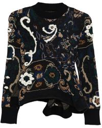 Sacai - Floral-Pattern Embellished Sweater - Lyst