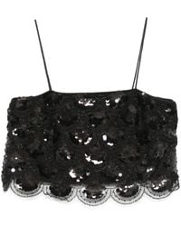 ROTATE BIRGER CHRISTENSEN - Top Cropped Con Paillettes - Lyst