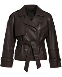 AllSaints - Reed Cropped Leather Jacket - Lyst