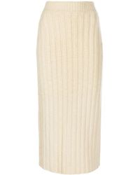 Jil Sander - Ribbed-Knit Wool Midi Skirt - Lyst