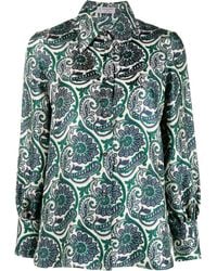 Alberto Biani - Paisley-Print Silk Shirt - Lyst