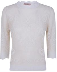 Twinset - Lace-Knit Scalloped-Edge Sweater - Lyst