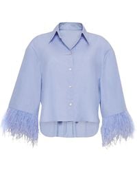 Cara Cara - Chester Katoenen Blouse Met Manchetten Met Veren - Lyst