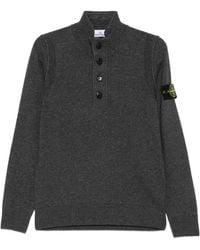 Stone Island - Logo-Patch Button-Up Polo Shirt - Lyst
