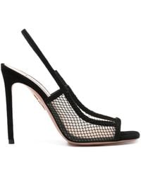 Aquazzura - Mesh-Panelling Suede Sandals - Lyst