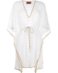 Missoni Strandtuniek Met Trekkoordtaille - Wit