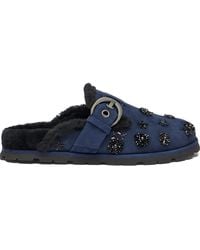 Stuart Weitzman - Chrystie Shearling Buckle Mules - Lyst