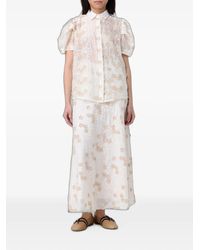 Hanita - Broderie-Anglaise Puff-Sleeve Shirt - Lyst