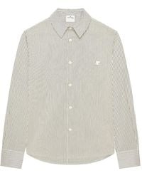 Courreges - Camisa De Popelina A Rayas - Lyst