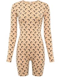 Marine Serre - Tuta Corta Con Stampa Luna Crescente - Lyst