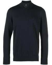 Barbour - Logo-Embroidered Half-Zip Jumper - Lyst