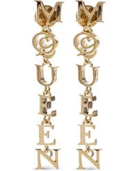 McQueen - Boucles D'Oreilles À Breloque Logo - Lyst