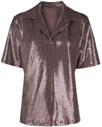 Dodo Bar Or Sequin Short Sleeve Blouse - Multicolour