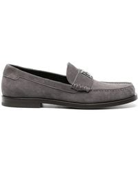 Dolce & Gabbana - Logo-Plaque Suede Loafers - Lyst