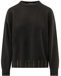 Fabiana Filippi - Embellished-Ribbed Crew-Neck Sweater - Lyst