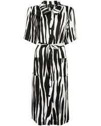 agnès b. - Zebra-Printed Midi Dress - Lyst