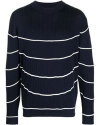 Giorgio Armani - Striped Ribbed-Knit Jumper - Lyst