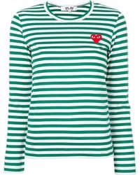 COMME DES GARÇONS PLAY - Striped Logo-patch T-shirt - Lyst