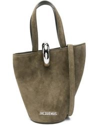 Jacquemus - Khaki Grüne Wildleder-Top-Griff-Tasche - Lyst