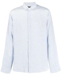 Vince - Striped Button-Up Linen Shirt - Lyst