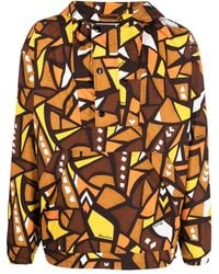 Moschino - Patterned Hooded Windbreaker Jacket - Lyst