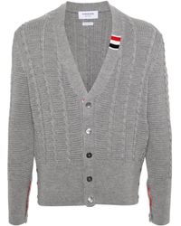 Thom Browne - Cable-knit Virgin-wool Cardigan - Lyst
