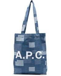 A.P.C. - Lou Logo-print Tote Bag - Lyst